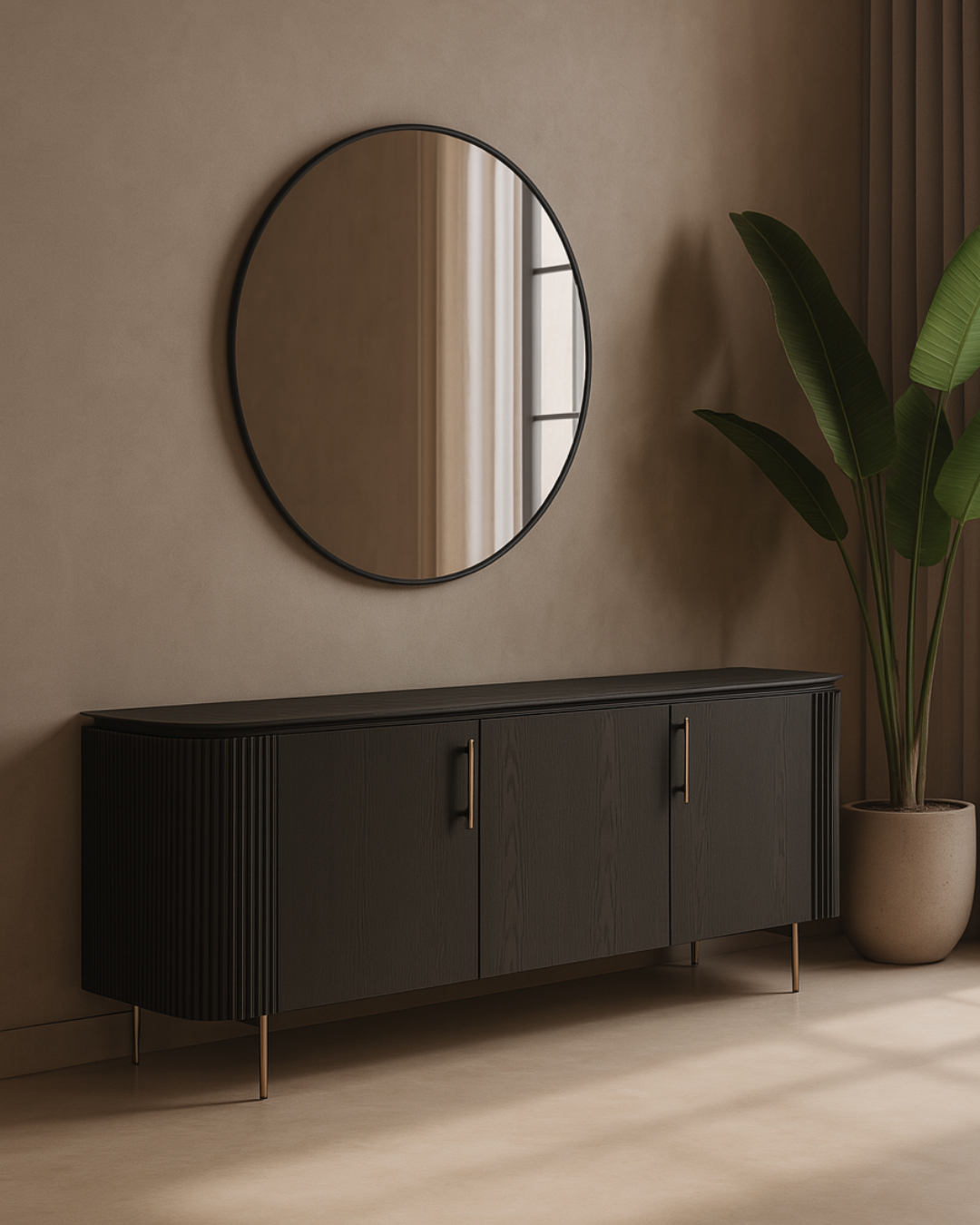 Lantine Buffet - Black Oak &amp; Brass