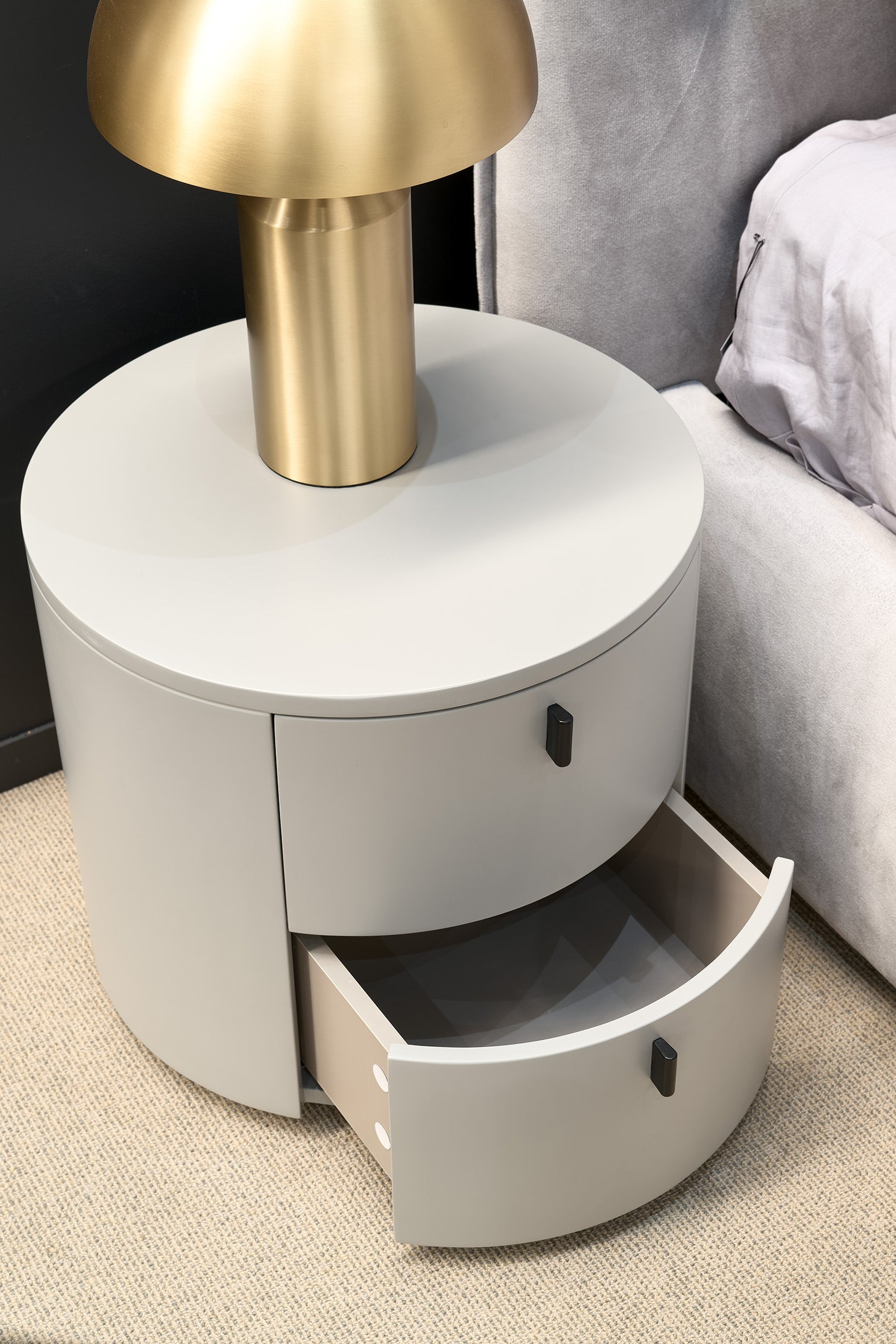 Sims Bedside Table - Matte Beige