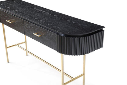 Lantine Console Table - Matte Black Oak
