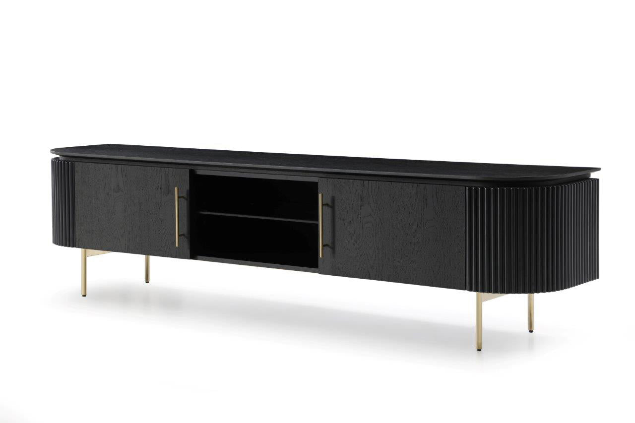 Lantine TV Unit - Matte Black Oak