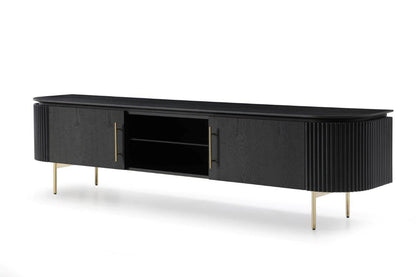 Lantine TV Unit - Matte Black Oak