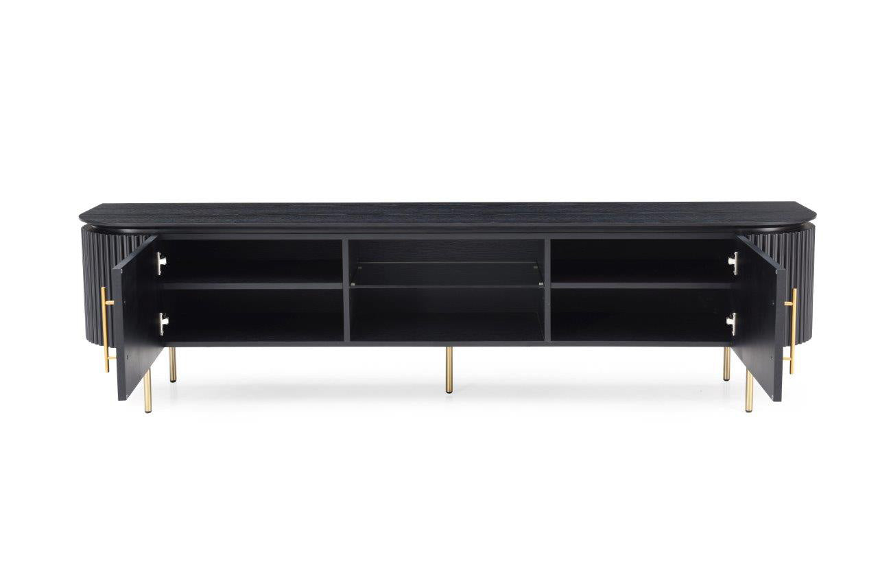 Lantine TV Unit - Matte Black Oak
