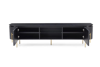 Lantine TV Unit - Matte Black Oak