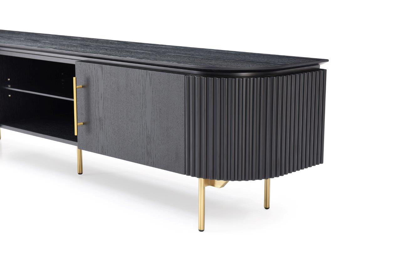 Lantine TV Unit - Matte Black Oak